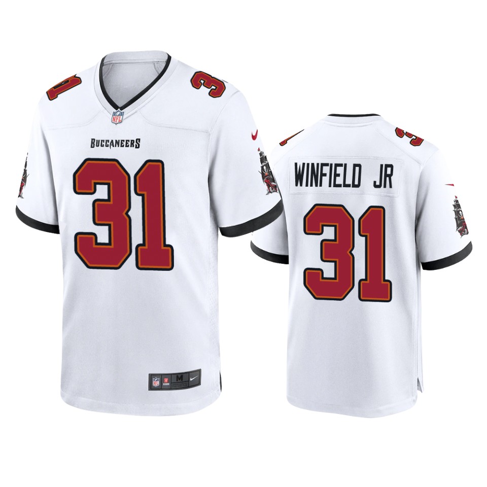 Men Nike Tampa Bay Buccaneers #31 Antoine Winfield Jr. White 2020 NFL Draft Game Jersey